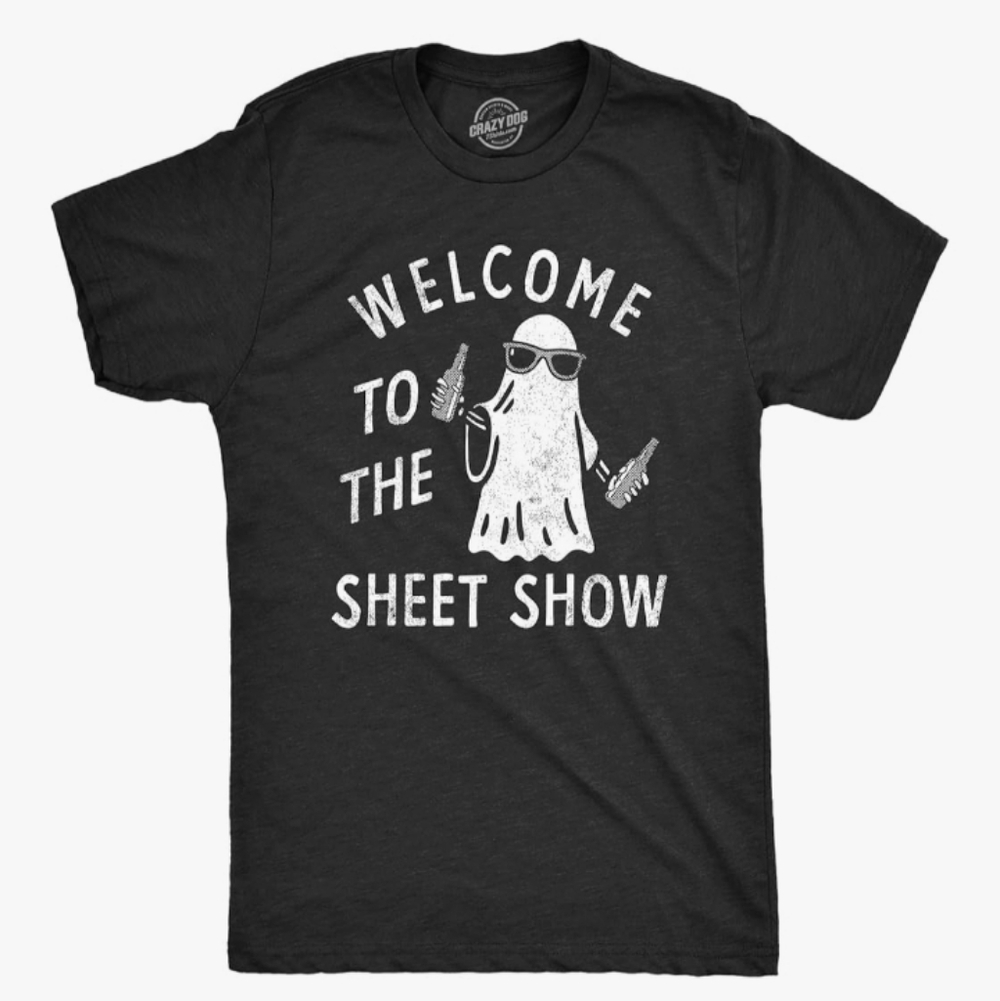 Black Graphic T-Shirt with Ghost Design Size XL NWOT
